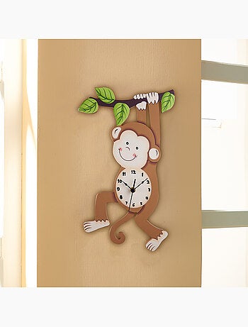 Horloge Murale Enfant Décorative, 4cm, Brun