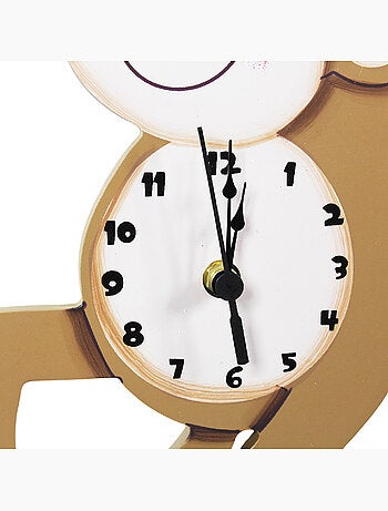 Horloge Murale Enfant Décorative, 4cm, Brun