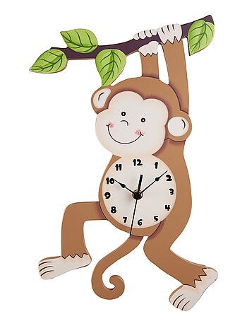 Horloge murale enfant pendule bois décor chambre bébé