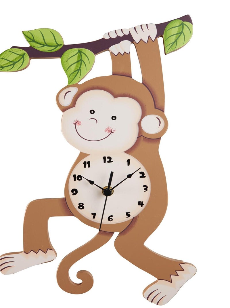 Horloge murale enfant Sunny Safari pendule bois décor chambre bébé TD-0081AR Marron - Kiabi