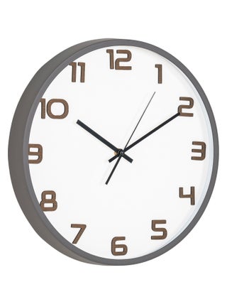 Horloge murale Greenwich - Horloge murale, grise, mouvement silencieux ø35 cm