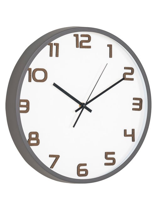 Horloge murale Greenwich - Horloge murale, grise, mouvement silencieux ø35 cm - Kiabi