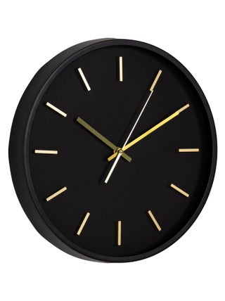 Horloge murale Kensington - Horloge murale, noire, mouvement silencieux ø35 cm