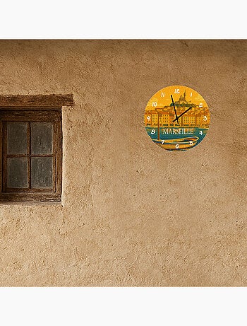 Horloge murale Marseille en verre