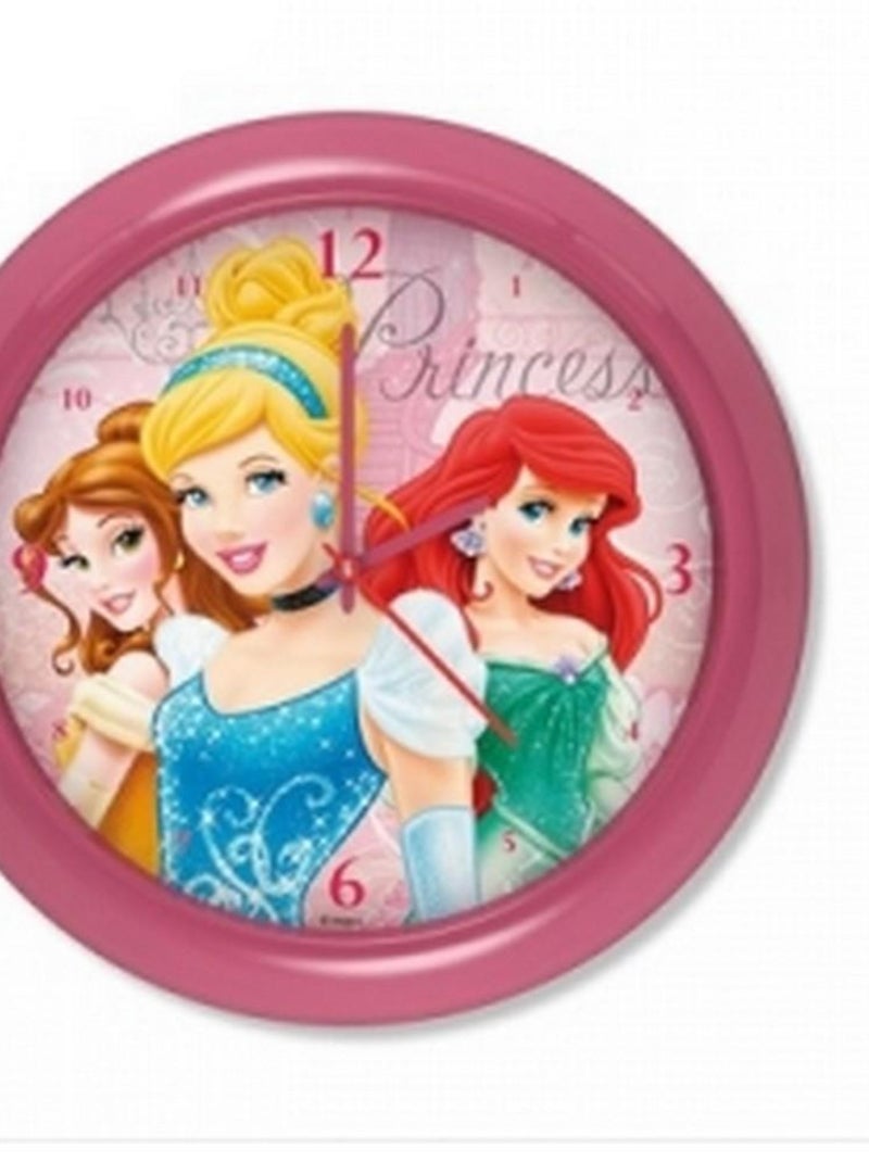 Horloge murale Princesse montre rose 2 Multicolore - Kiabi