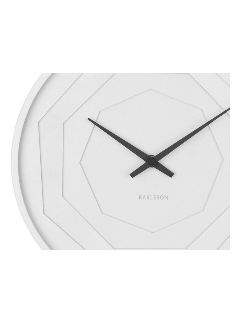 Horloge murale ronde à relief LAYERED ORIGAMI Blanc - Kiabi