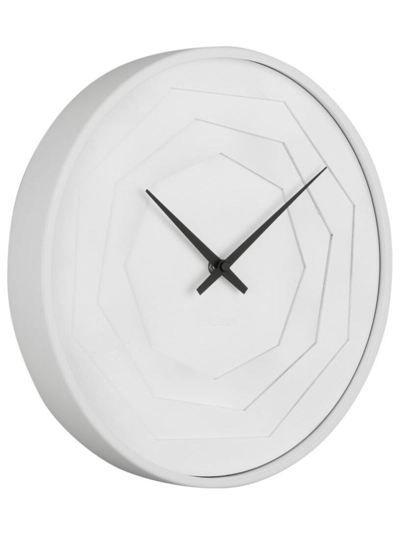 Horloge murale ronde à relief LAYERED ORIGAMI Blanc - Kiabi