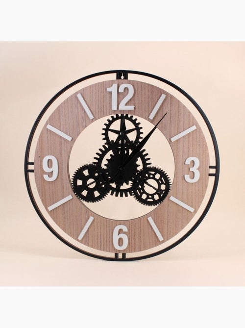 Horloge murale ronde en métal noir 57cm - Kiabi Horloge murale ronde en métal noir 57cm - Kiabi