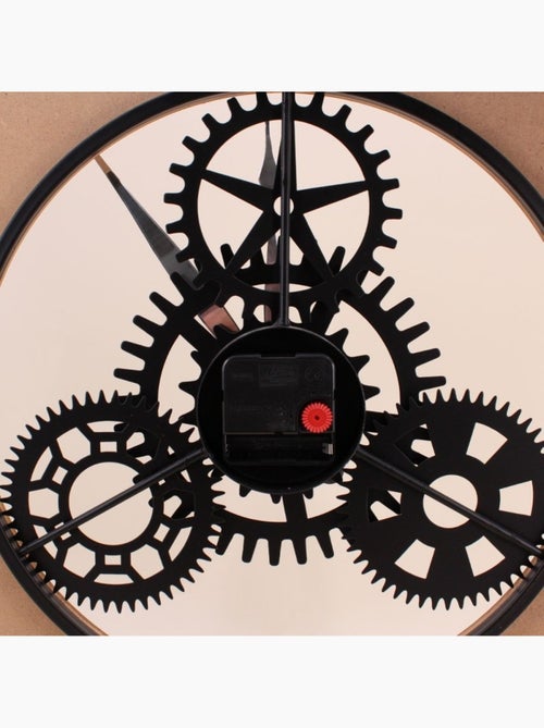 Horloge murale ronde en métal noir 57cm - Kiabi Horloge murale ronde en métal noir 57cm - Kiabi