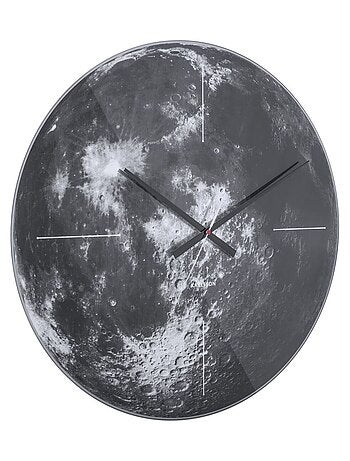 Horloge murale ronde en verre LUNE