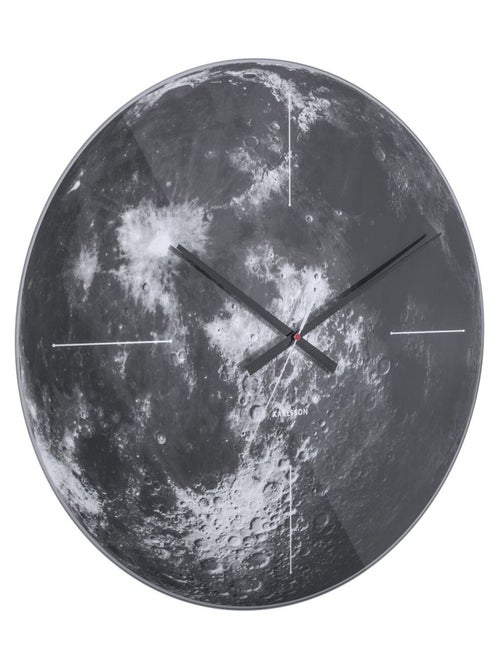 Horloge murale ronde en verre LUNE - Kiabi