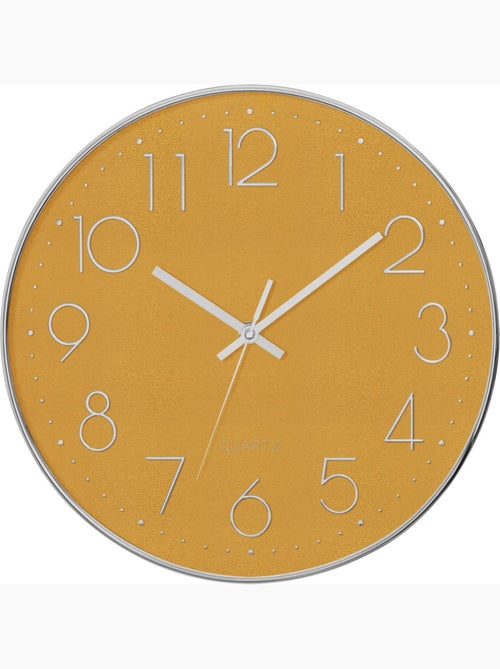 Horloge murale silencieuse cadran en verre laure - Kiabi