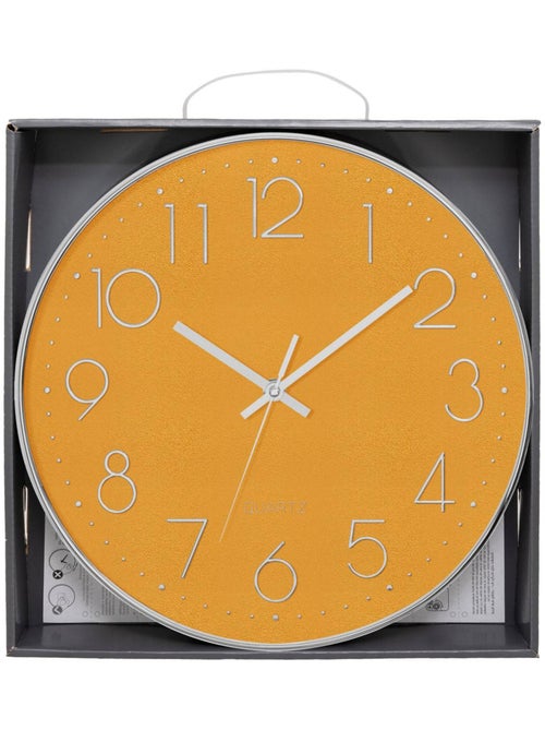 Horloge murale silencieuse cadran en verre laure - Kiabi