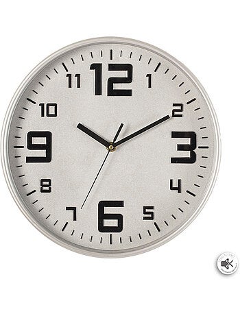 Horloge murale silencieuse cadre en métal brossé ELIAN