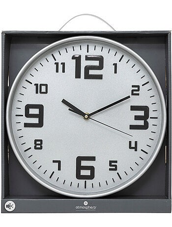 Horloge murale silencieuse cadre en métal brossé ELIAN