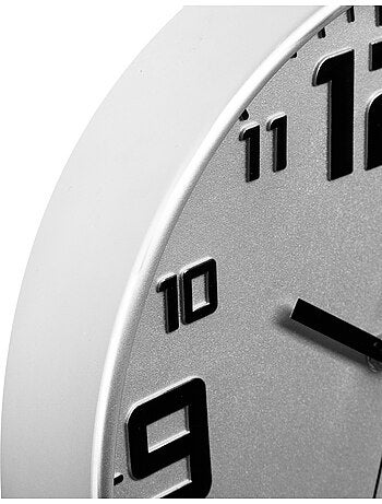 Horloge murale silencieuse cadre en métal brossé ELIAN
