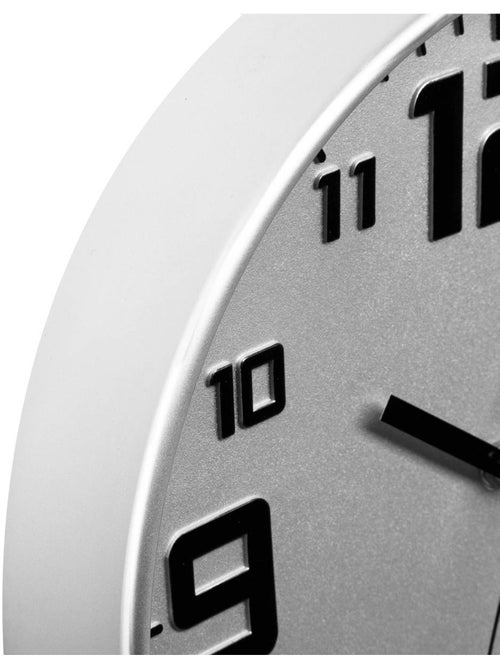 Horloge murale silencieuse cadre en métal brossé ELIAN - Kiabi