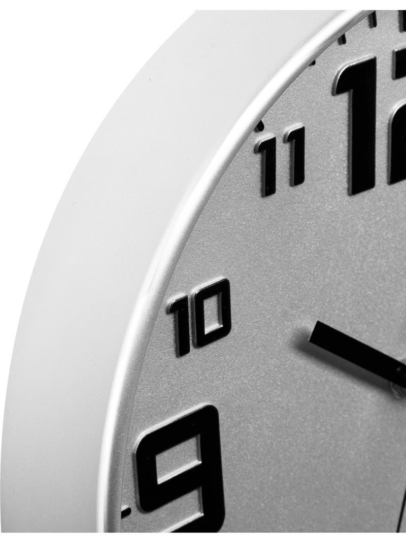 Horloge murale silencieuse cadre en métal brossé ELIAN Argent - Kiabi