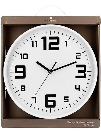 Horloge murale silencieuse cadre en métal brossé ELIAN