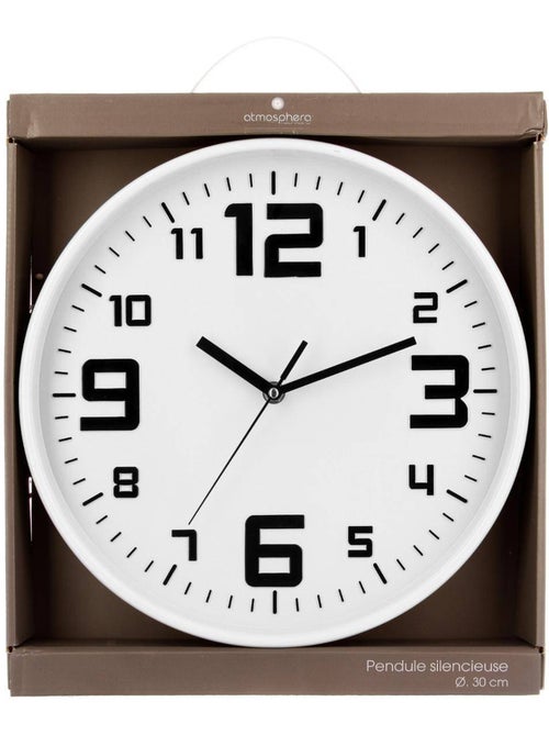 Horloge murale silencieuse cadre en métal brossé ELIAN - Kiabi