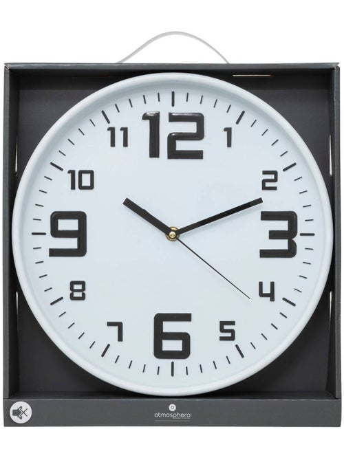 Horloge murale silencieuse cadre en métal brossé ELIAN - Kiabi