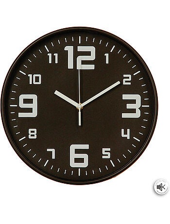 Horloge murale silencieuse cadre en métal brossé ELIAN
