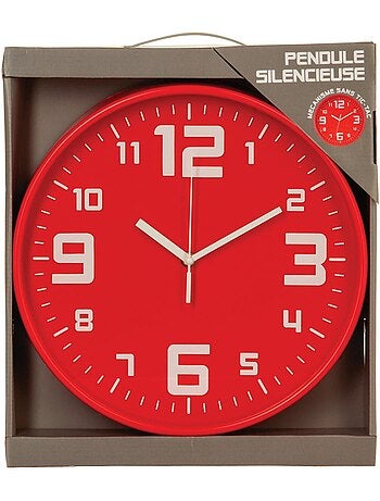 Horloge murale silencieuse cadre en métal brossé ELIAN