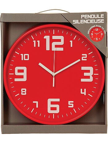 Horloge murale silencieuse cadre en métal brossé ELIAN