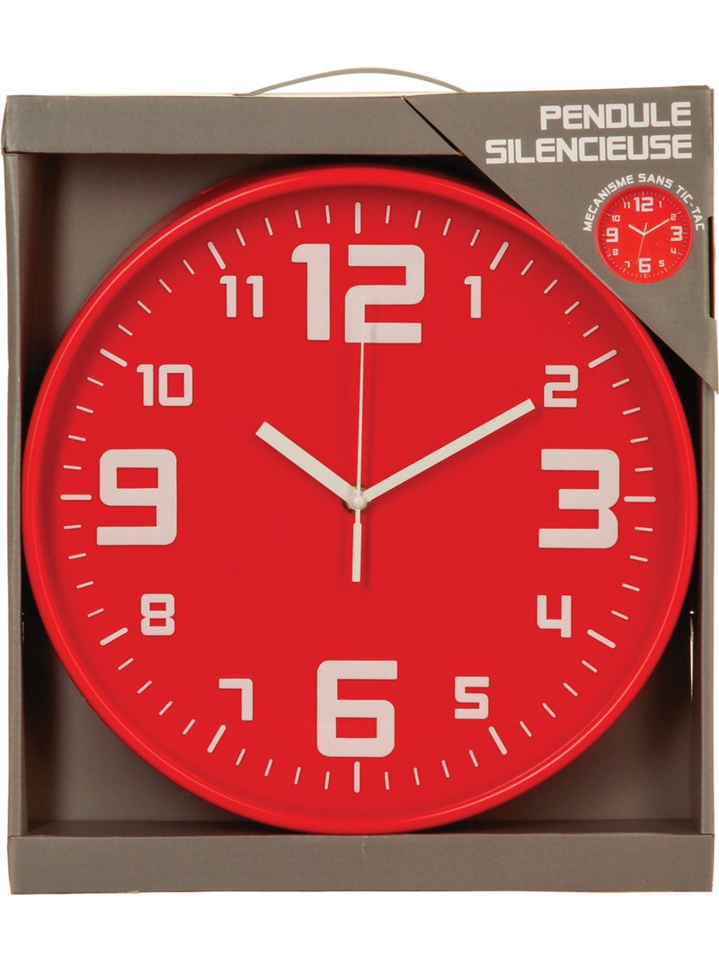 Horloge murale silencieuse cadre en métal brossé ELIAN Noir - Kiabi