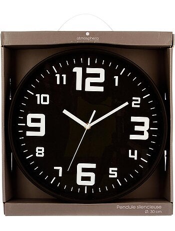 Horloge murale silencieuse cadre en métal brossé ELIAN