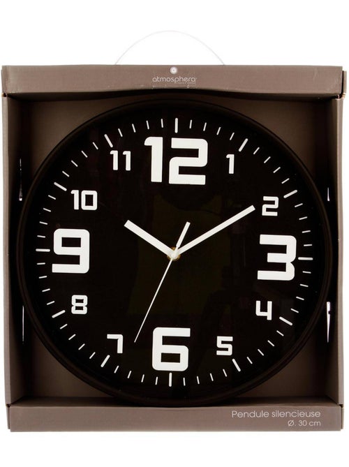 Horloge murale silencieuse cadre en métal brossé ELIAN - Kiabi