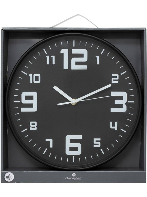 Horloge murale silencieuse cadre en métal brossé ELIAN - Kiabi
