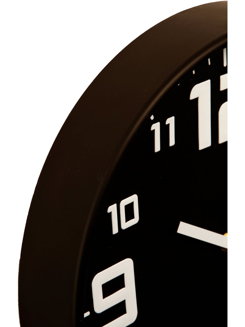 Horloge murale silencieuse cadre en métal brossé ELIAN Noir - Kiabi