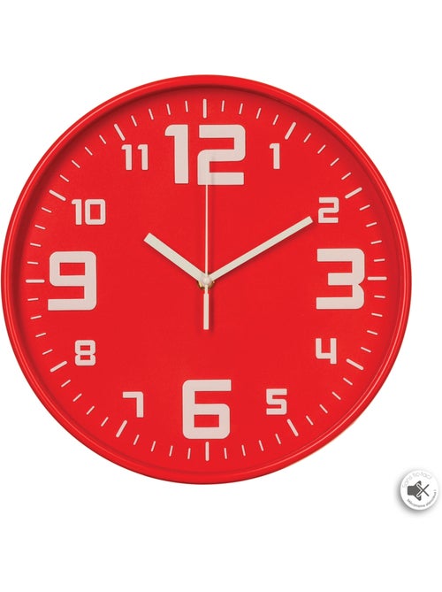 Horloge murale silencieuse cadre en métal brossé ELIAN - Kiabi