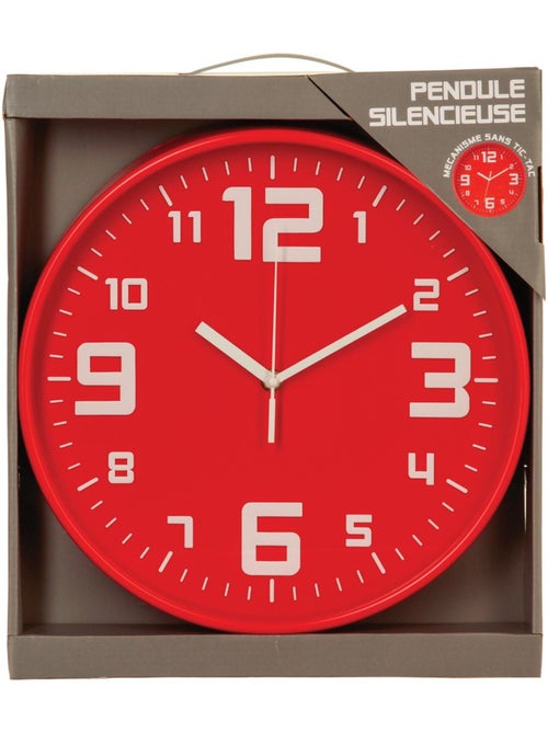 Horloge murale silencieuse cadre en métal brossé ELIAN - Kiabi
