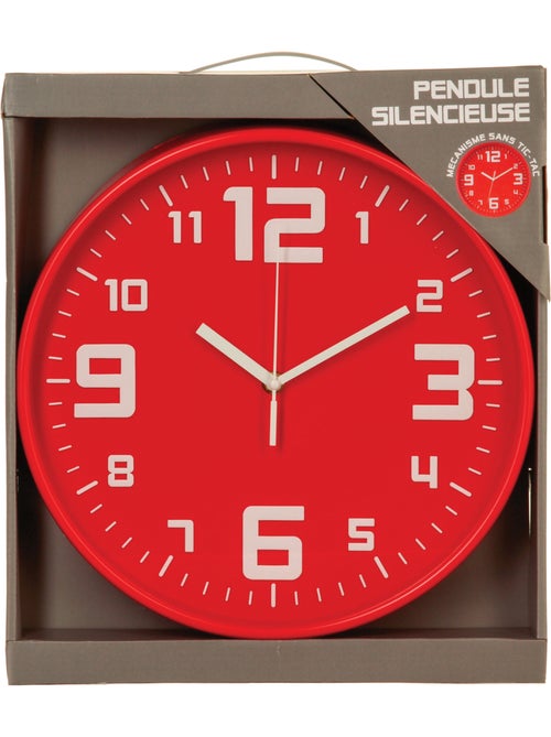 Horloge murale silencieuse cadre en métal brossé ELIAN - Kiabi