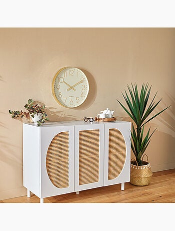 Horloge murale silencieuse effet lin LAURE