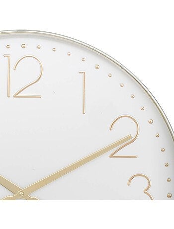Horloge murale silencieuse effet lin LAURE