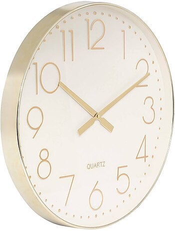 Horloge murale silencieuse effet lin LAURE