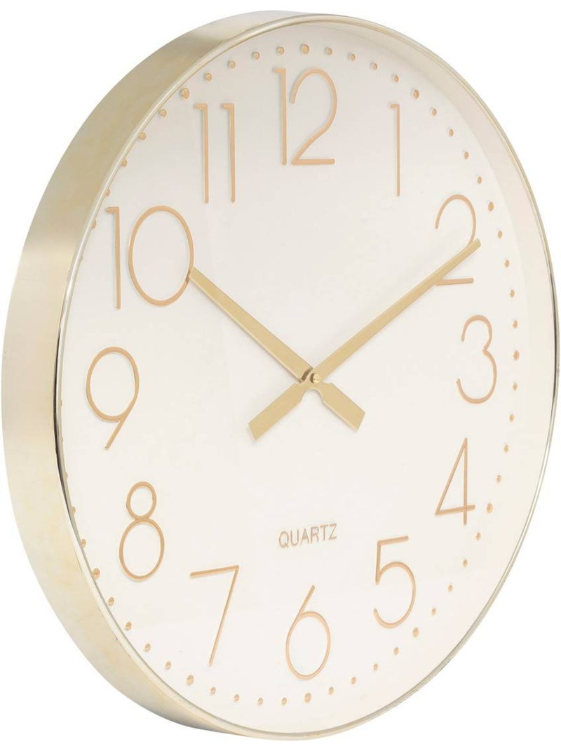 Horloge murale silencieuse effet lin LAURE Lin - Kiabi