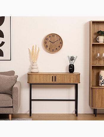 Horloge murale silencieuse en bois clair IVANA