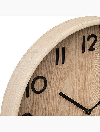 Horloge murale silencieuse en bois clair IVANA