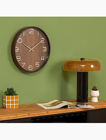 Horloge murale silencieuse en bois clair IVANA