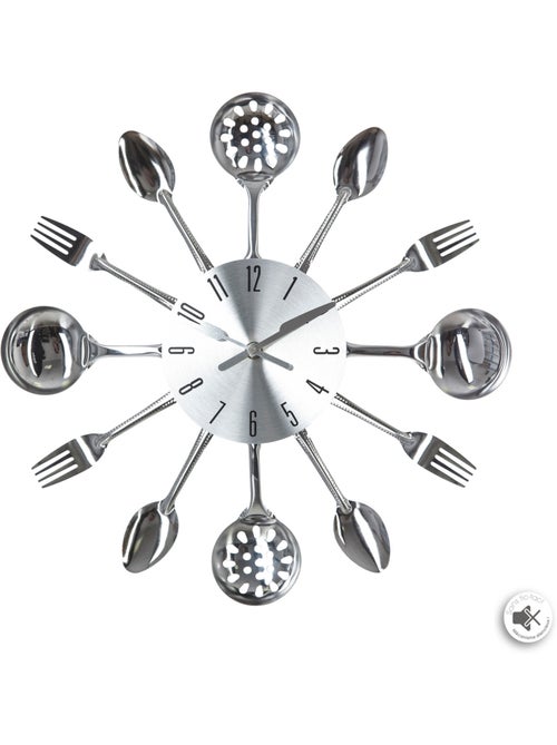 Horloge murale ustensiles cuisine USTENSILES - Kiabi