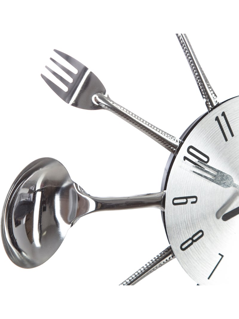 Horloge murale ustensiles cuisine USTENSILES Argent - Kiabi