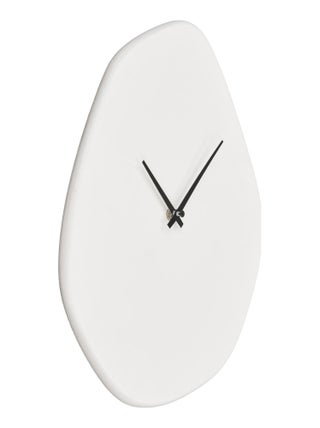 Horloge murale Vienna - organique, ciment, blanc cassé, mouvement silencieux 28x33 cm