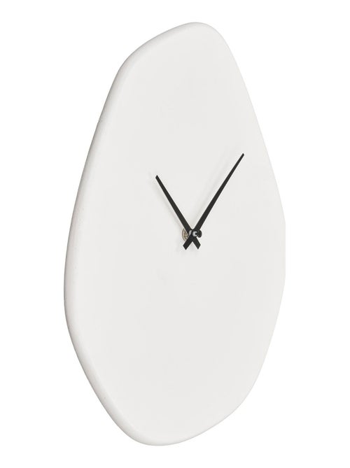 Horloge murale Vienna - organique, ciment, blanc cassé, mouvement silencieux 28x33 cm - Kiabi