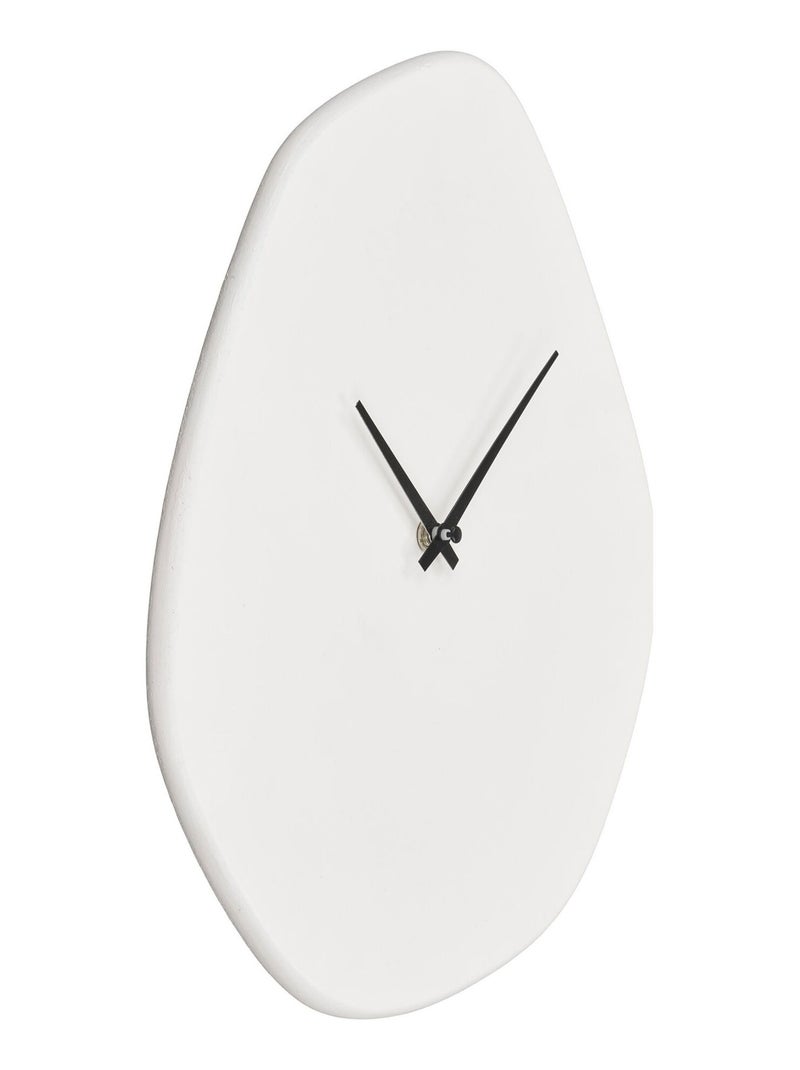 Horloge murale Vienna - organique, ciment, blanc cassé, mouvement silencieux 28x33 cm Blanc cassé - Kiabi