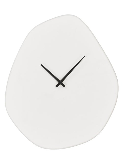 Horloge murale Vienna - organique, ciment, blanc cassé, mouvement silencieux 28x33 cm - Kiabi