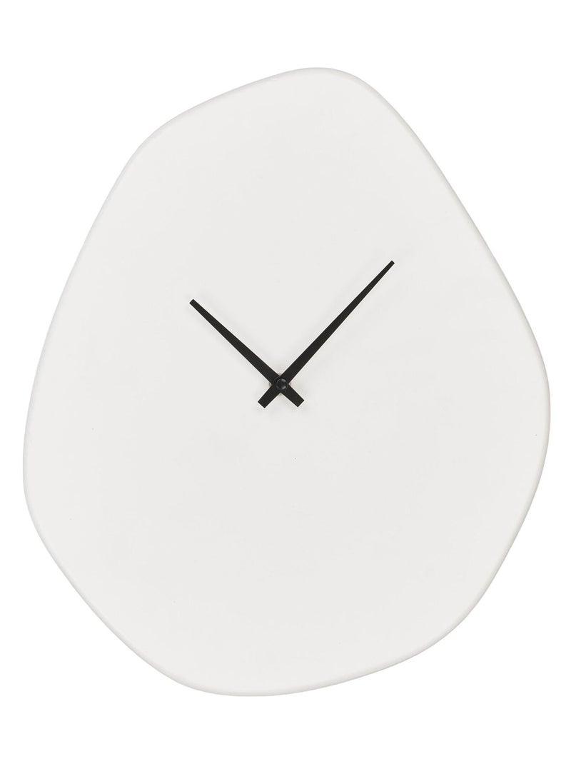 Horloge murale Vienna - organique, ciment, blanc cassé, mouvement silencieux 28x33 cm Blanc cassé - Kiabi